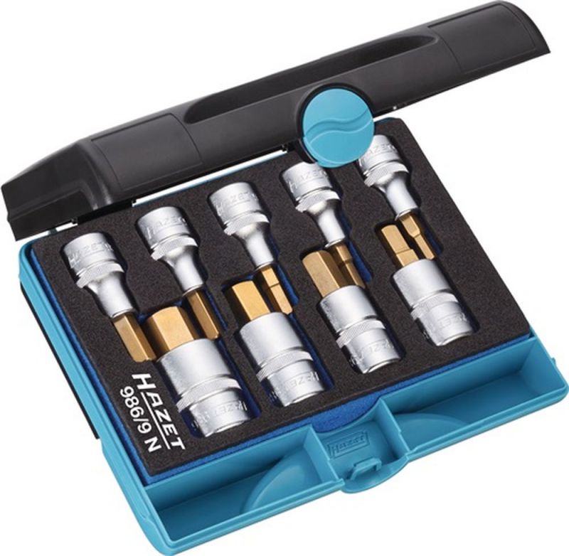 NW-HAZET Steckschlüsselsatz (9-teilig / SW 5/6/7/8/10/12/14/17/19 mm) - 986/9