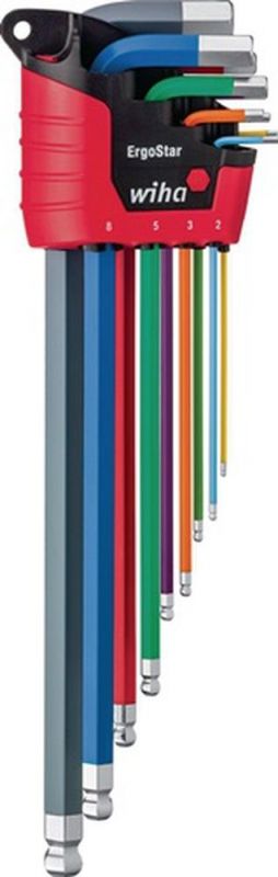 Wiha Sechskantwinkelschraubendrehersatz (10-teilig ErgoStar Halter / SW 1,5 - 10 mm) - 41483