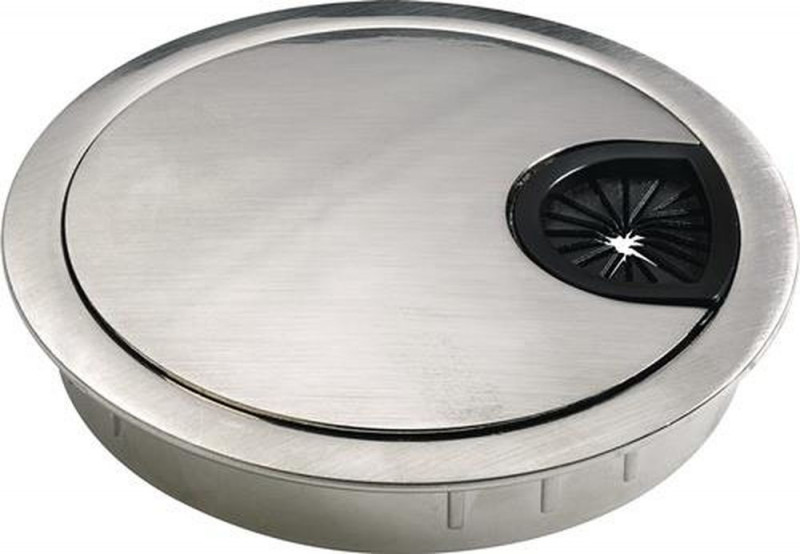 Hettich Kabeldurchlass (Stahl Edelstahl Optik / Breite 15 mm) - 9184399