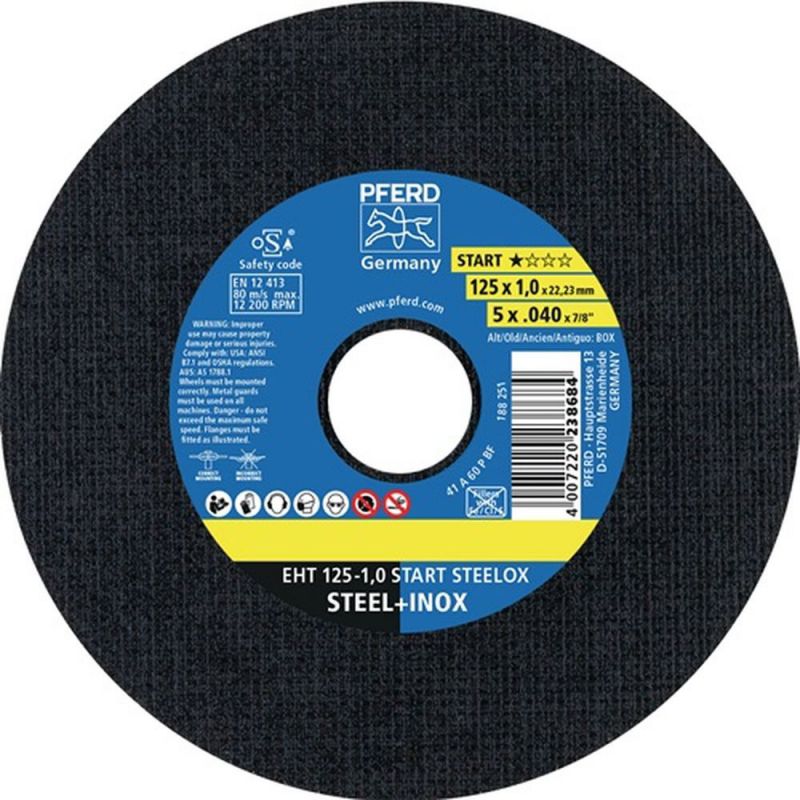 PFERD Trennscheibe (D125x1mm gerade / INOX / Inhalt: 50 Stück) - 69198290