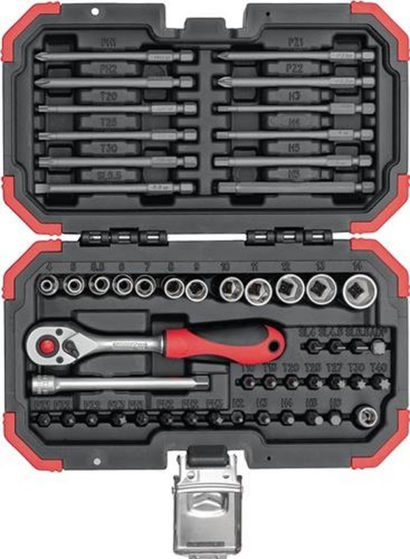 Gedore Bit-/Steckschlüsselsortiment (51-teilig 1/4 “ / Schlüsselweiten 4-14 mm) - 3301350