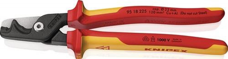 NW-KNIPEX Kabelschere (Länge 225 mm / Kopf brüniert VDE) - 95 18 225