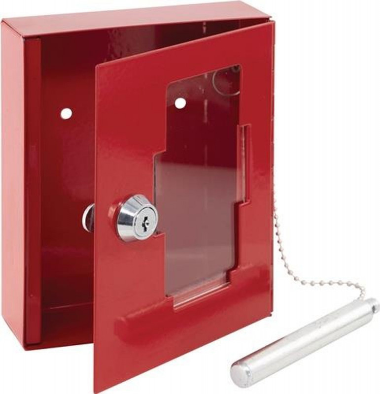 ASW Notschlüsselbox (H150xB120,00xT48 mm / rot Stal Anzahl Haken 1) - EMG 6165