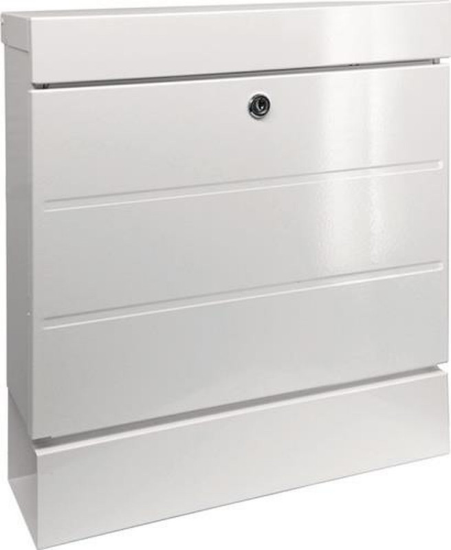 ASW Briefkasten-Set (Höhe 405 mm Breite 364 mm Tiefe 110 mm / weiß verzinkter Stahl) - NewYork 850 W
