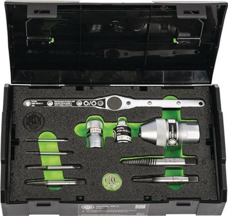 KUKKO Schraubenausdrehersatz (10teilig Schraubgewinde-D.4-20mm / 10-teilig) - K-49-B