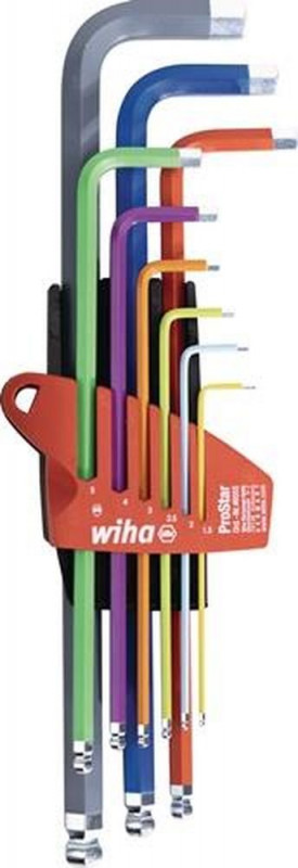 Wiha Sechskantwinkelschraubendreher-Satz (9-teilig ProStar Halter / SW 1,5 - 10 mm) - 46555