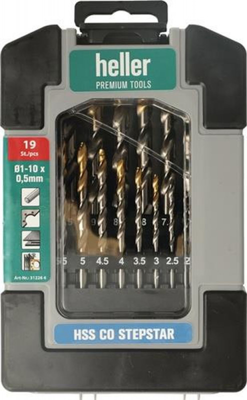 Heller Metallbohrer-Set (Nenn-Ø 1-10 / HSS-Co TiN) - 31226