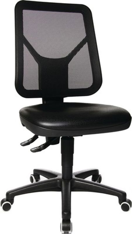 Topstar Arbeitsdrehstuhl (Bodengleiter + Fußring / Polyurethanschaum schwarz) - 73280PU0T
