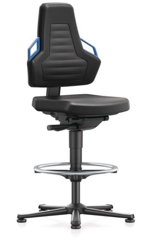 Bimos Arbeitsdrehstuhl (Bodengleiter + Fußring / Integralschaum schwarz) - 9031-2000-3277