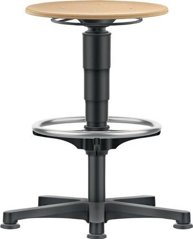 Bimos Drehhocker (Bodengleiter und Fußring / Buche natur) - 9461-3000-532