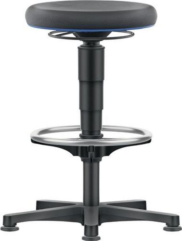 Bimos Drehhocker (Bodengleiter und Fußring / Supertec schwarz) - 9461-SP01-3277-532