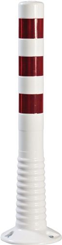 ALFRA Sperrpfosten (Kunststoff weiß/rot Ø 80 mm / zum Aufschrauben) - 12232UV