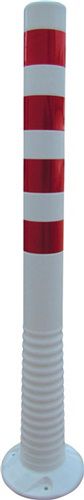 ALFRA Sperrpfosten (Kunststoff weiß/rot Ø 80 mm / zum Aufschrauben) - 12231 UV
