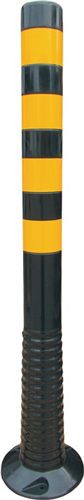 ALFRA Sperrpfosten (Kunststoff schwarz/gelb Ø 80 mm / zum Aufschrauben,m.Befestigungsmat.) - 12221 SG