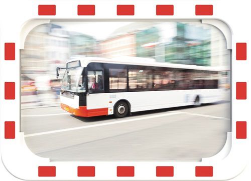 Dancop Verkehrsspiegel H400xB600mm Kunststoff, rot/weiß - ED 40 X 60