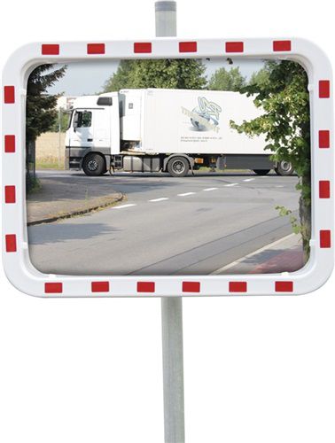 Dancop Verkehrsspiegel H600xB800mm Kunststoff, rot/weiß - ED 60 X 80