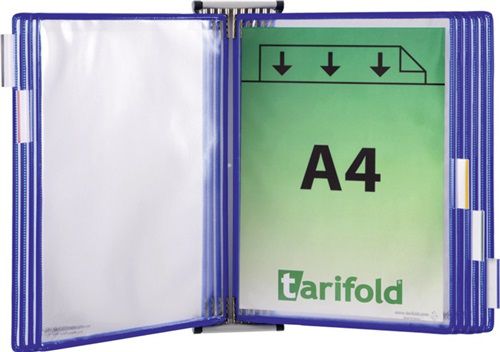 Tarifold Wandhalter (5 Sichttafeln blau / mit Drahtrahmen, kunststoffummantelt) - 416161