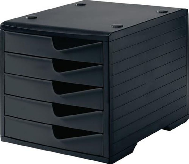 GRAF Ablagebox (5 Schubladen schwarz/schwarz / Polystyrol H255xB270xT340 mm) - 275-8430.991