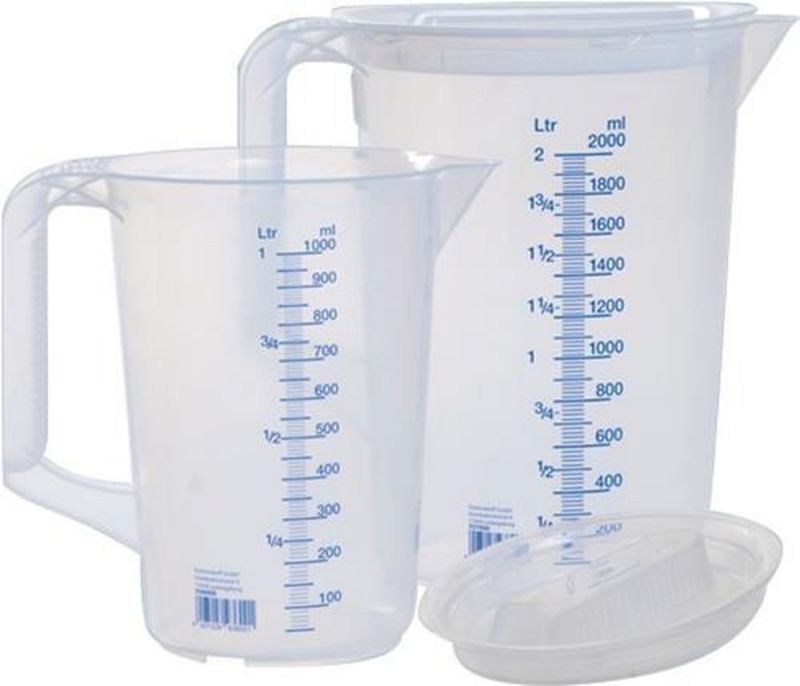 hünersdorff Messkannenset (1x 1000, 1x 2000 ml Polypropylen / transparent DxHmm) - 936790
