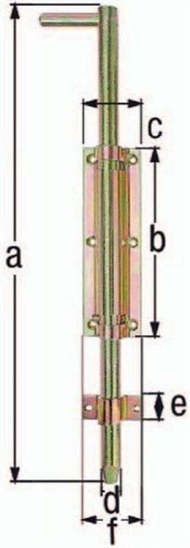 NW-GAH Bolzen-Stangenriegel (Länge 400 mm Breite 57 mm / Stahl galvanisch gelb verzinkt) - 124656