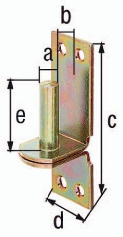 NW-GAH Kloben (DI auf Platte 20x20mm / galvanisch gelb verzinkt) - 311315