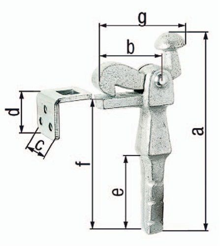 NW-GAH Torfeststeller (Grauguss verzinkt / 6,5 mm) - 412814