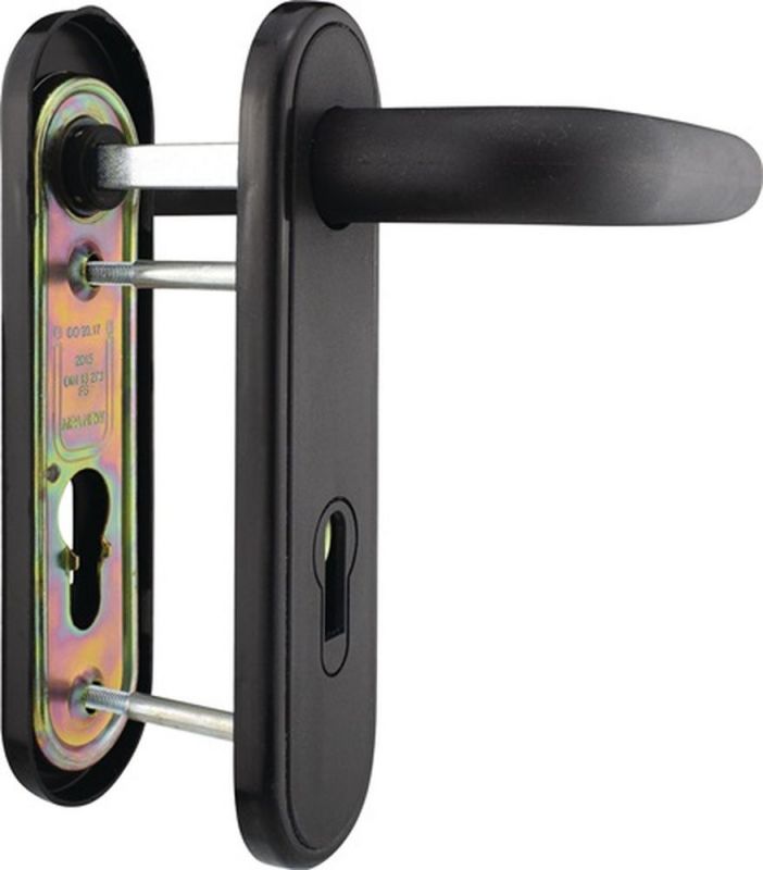 BEVER Feuerschutzgarnitur (Kunststoff sw / für Türstärke 40-57 mm PZ abgerundet) - 80PR