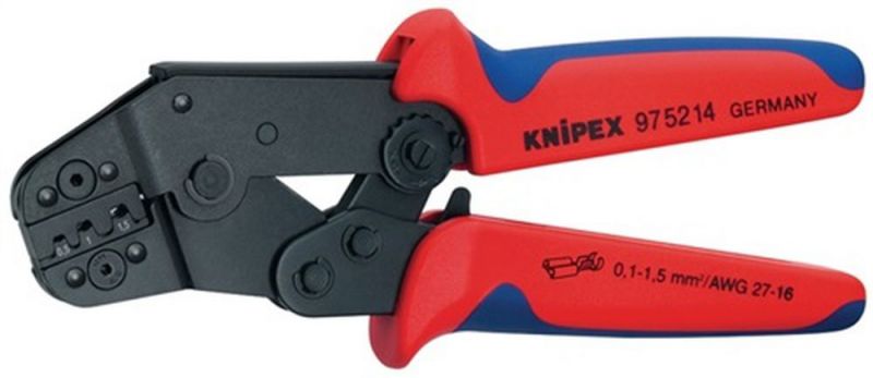 NW-KNIPEX Crimpzange kurze Bauform (Länge 195 mm / 0,1 - 1,5 (AWG 27 - 16) mm²) - 97 52 14