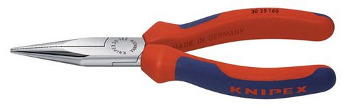 NW-KNIPEX Langbeckzange (Gesamtlänge 160 mm Form 2 / Kopf verchromt lang, flach-rund) - 30 25 160