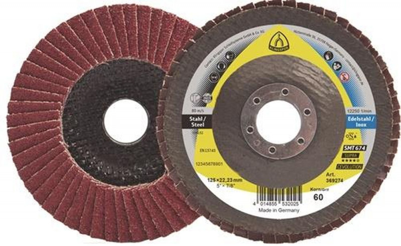 KLINGSPOR Fächerscheibe (Ø 125 mm Körnung 40 mm gerade / Stahl keramischer Korund / Inhalt: 10 Stück) - 369275