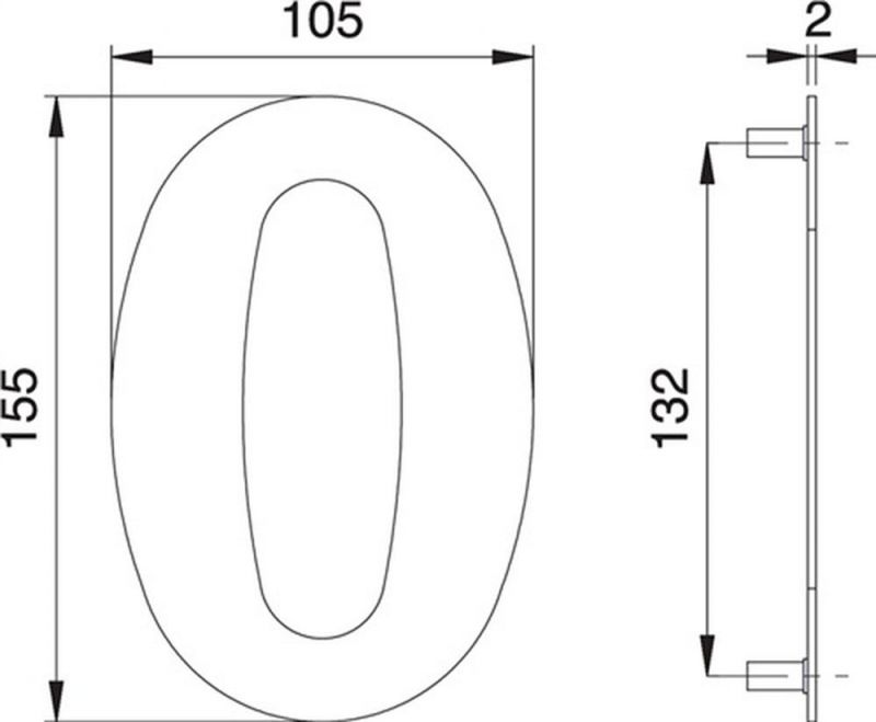 Dieckmann Hausnummer (Edelstahl matt / 150 mm Breite 105 mm) - 2500/0000/00