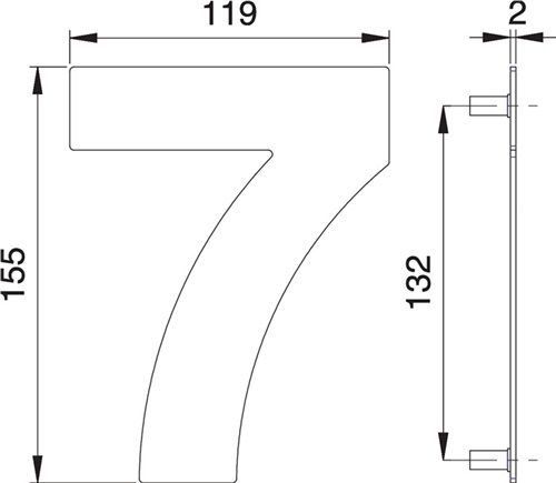 Dieckmann Hausnummer (Edelstahl matt / 150 mm Breite 119 mm) - 2507/0000/00