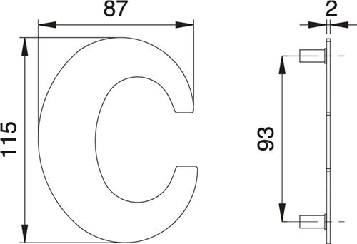 Dieckmann Hausnummer (Edelstahl matt / 110 mm Breite 87 mm) - 2512/0000/00