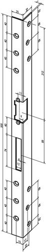 ASSA ABLOY Sicherheits-Winkelschließblech (Länge 500 mm Stärke 2 mm / Edelstahl matt) - -------31235-04