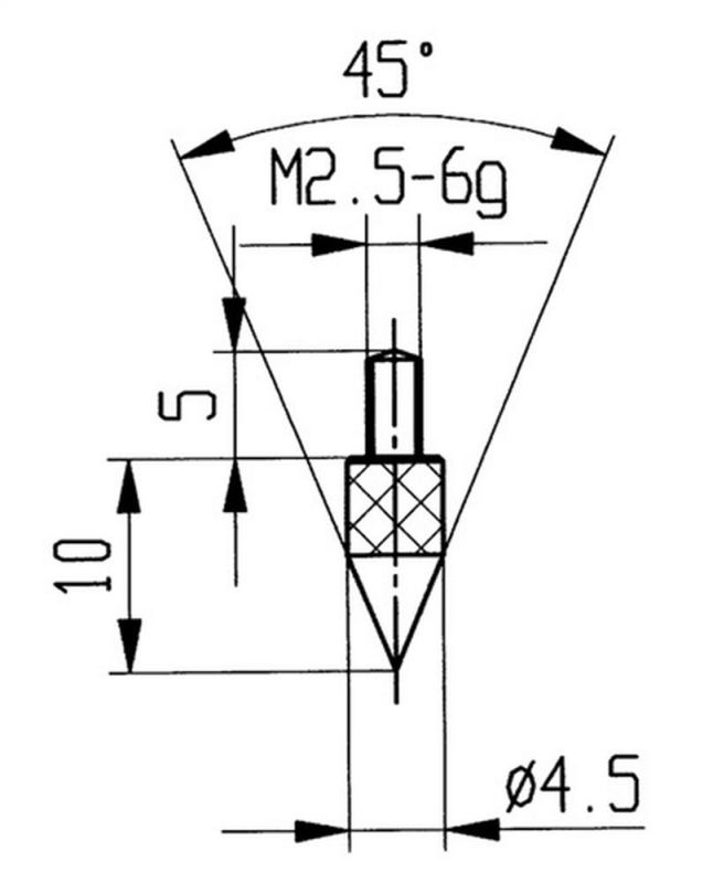 Käfer Messeinsatz (45° Kegel / M2,5 Stahl) - 62010