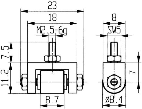 Käfer Messeinsatz (Ø 8,4 mm Rolle / M2,5 Stahl) - 62075