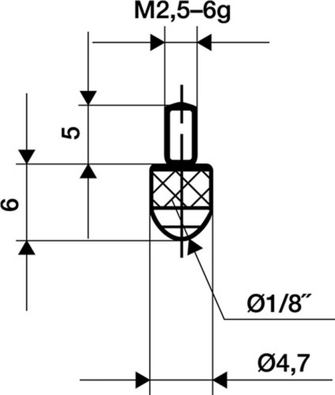 Käfer Messeinsatz (Länge 6 mm Kugel / M2,5 Hartmetall) - 62001