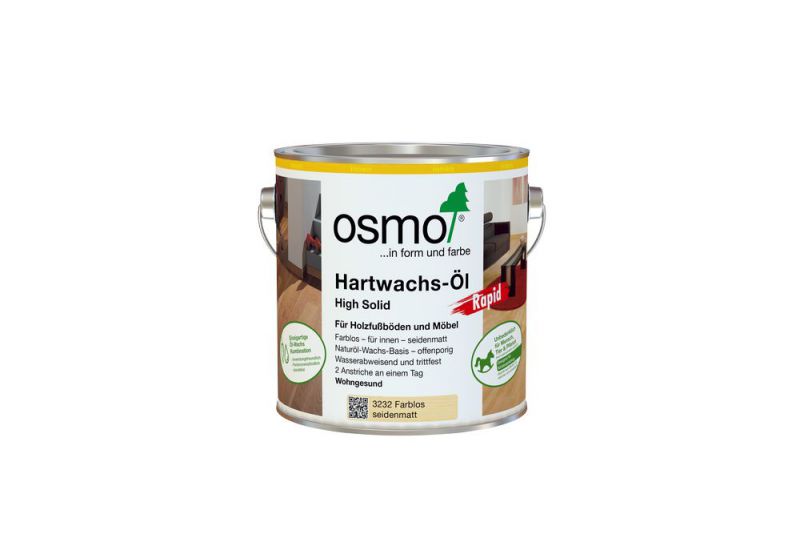 Osmo Hartwachs-Öl Rapid Farblos Seidenmatt 0,75 l - 10300093