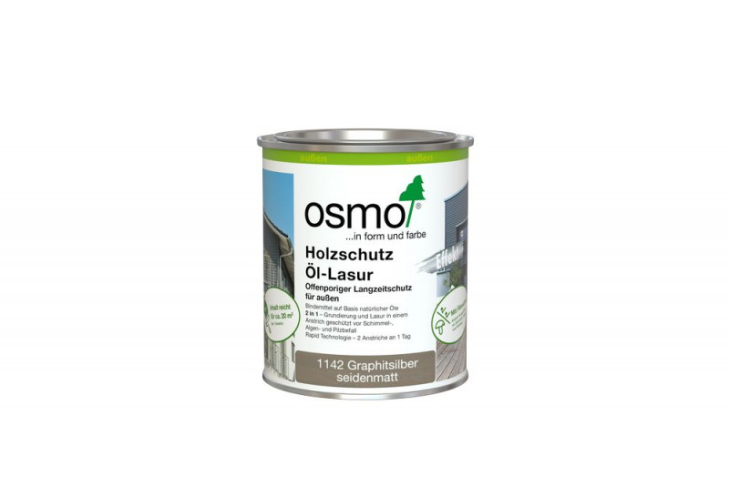 Osmo Holzschutz Öl-Lasur Effekt Graphitsilber 0,75 l - 12100242