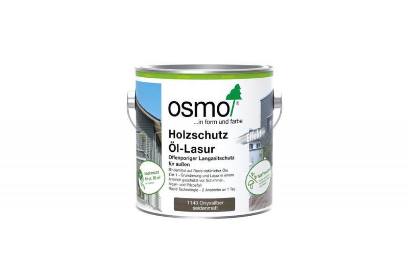 Osmo Holzschutz Öl-Lasur Effekt Onyxsilber 2,50 l - 12100249