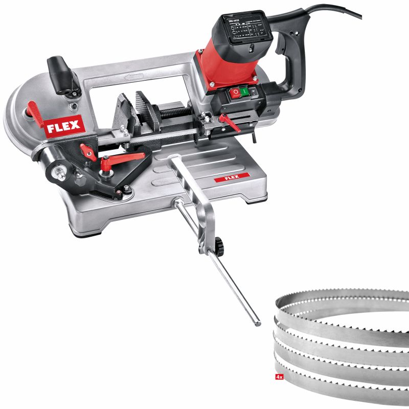 FLEX Metall-Bandsäge mit schwenkbarem Sägerahmen SBG 4910 + Zubehör - 535139