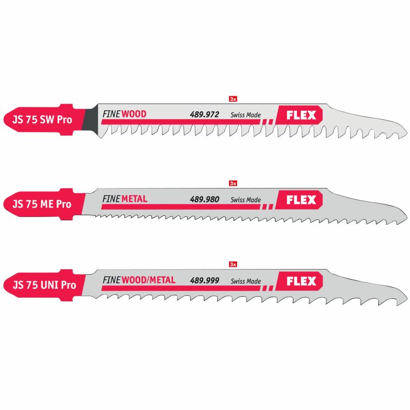 FLEX Stichsägeblatt-Sortiment 3x JS 75 Pro Set VE3 - 535141