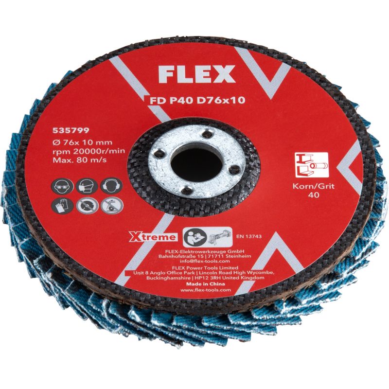 FLEX Fächerschleifscheibe FD P40 D76x10 VE3 - 535799