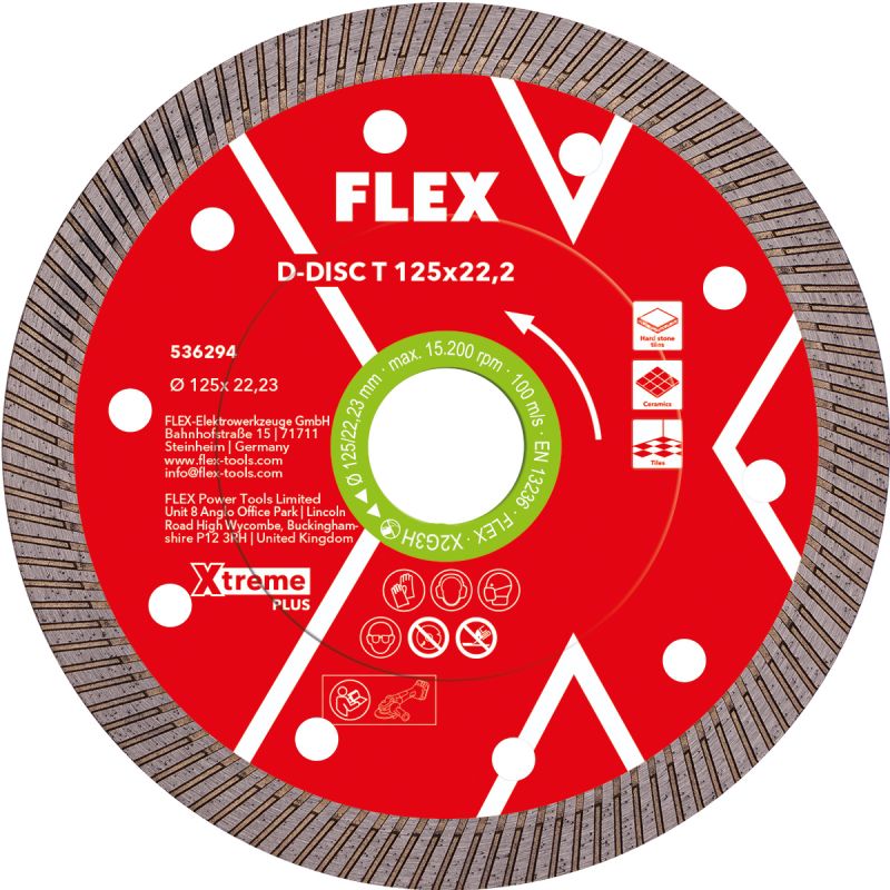 FLEX Diamanttrennscheibe Fliese Xtreme Plus D-DISC T 125x22,2 - 536294