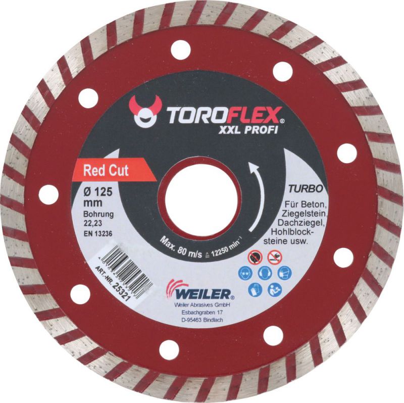 TRIUSO Turbo Red-Cut - disque à tronçonner diamanté pierre ø 125x2,5 mm - 27611