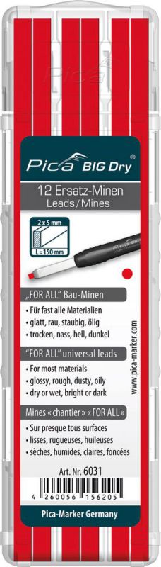TRIUSO Big Dry - Baumarker-Ersatzminen 12x rot - 6031