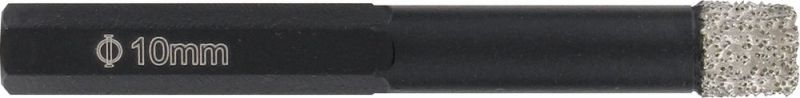 TRIUSO Diamant-Porzellan-Fliesenbohrer ø 10,0 mm; L = 80 mm; l = 10 mm - DIAHEX10
