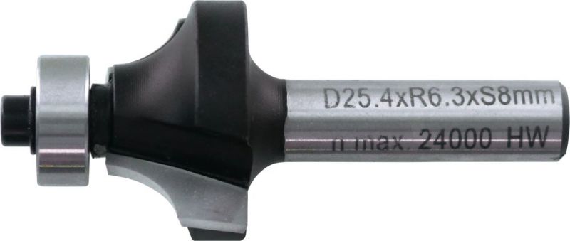 TRIUSO HM-Abrundfräser 25,4mm, zweischneidig, Führungs-Kugel. - OBARF25