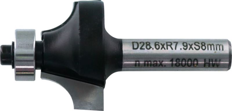 TRIUSO HM-Abrundfräser 28,6mm, zweischneidig, Führungs-Kugel. - OBARF28