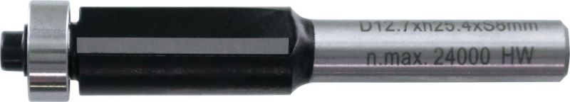 TRIUSO HM-Bündigfräser 12,7mm, zweischneidig, Führungs-Kugel. - OBBF12